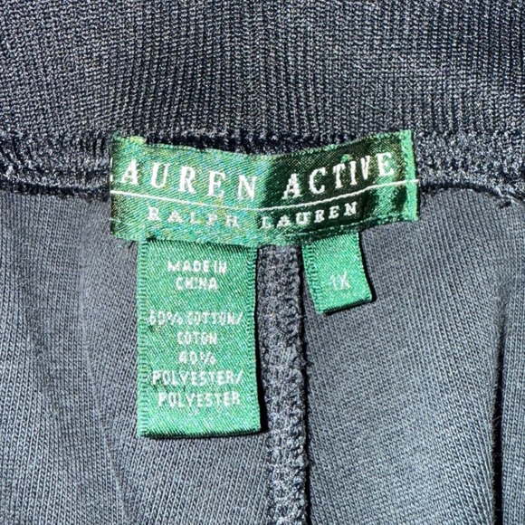 Ralph Lauren‎ Lauren Active Black Athletic Lounge Sweat Pants Plus 1X Cropped - Picture 7 of 11
